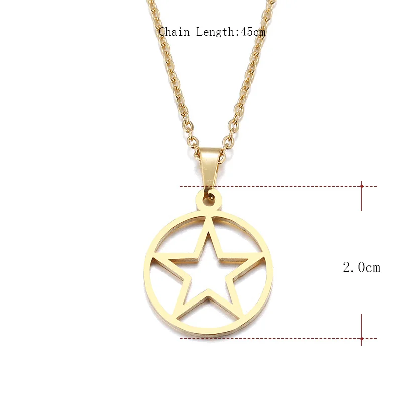 DOTIFI Stainless Steel Necklace For Women Lover's Gold Color Supernatural Pentagram Vintage Retro Pendant Jewelry Wholesale |