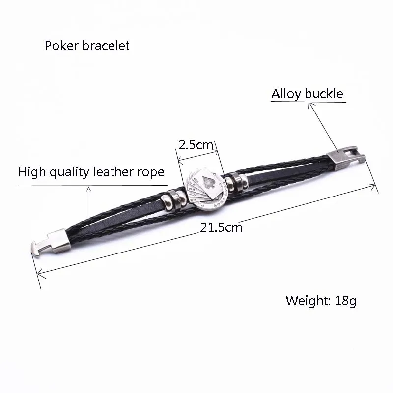 2017 верёвка серфера кожаный браслет дружбы счастливая лопатка прямой флеш покер