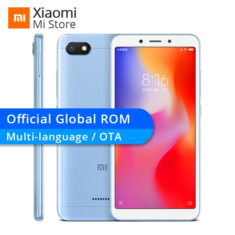 Глобальный Встроенная память Xiaomi Redmi 6A 2 GB 16 6 Helio A22 Процессор мобильного телефона