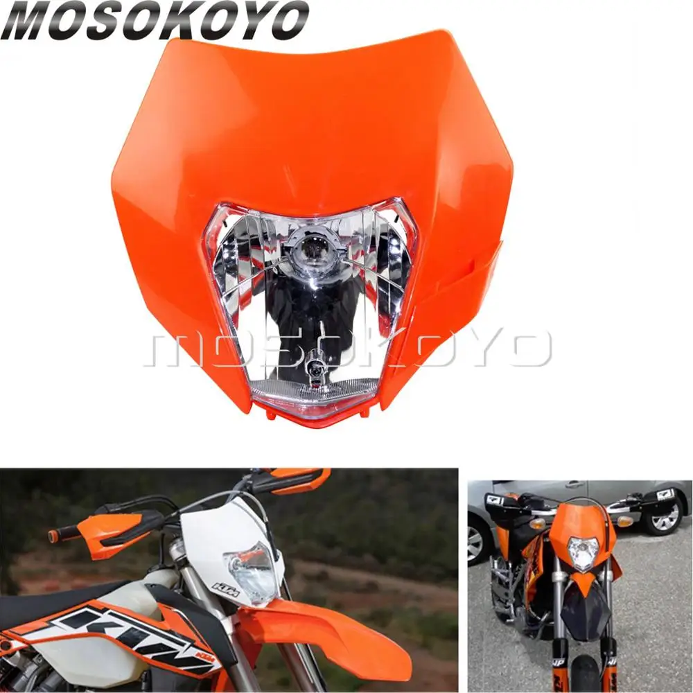 Оранжевый Enduro двойной спортивный головной светильник 12V 35W головной светильник для KTM SMR EXC SX обтекатель Маска