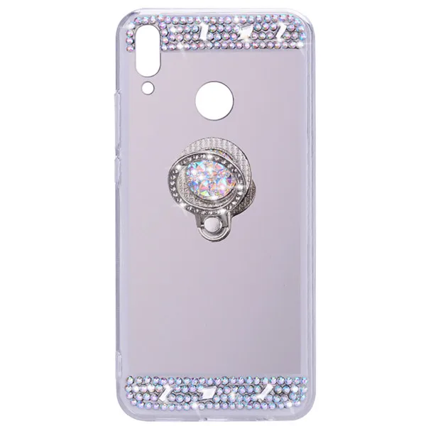 sliver Зеркало Bling держатель чехол для huawei P20 Lite Honor 7C 7A Pro Y5 Y9 Y7 Y6 Prime Honor 8X 8A 20 10 i 9 Lite P Smart Z - Цвет: sliver