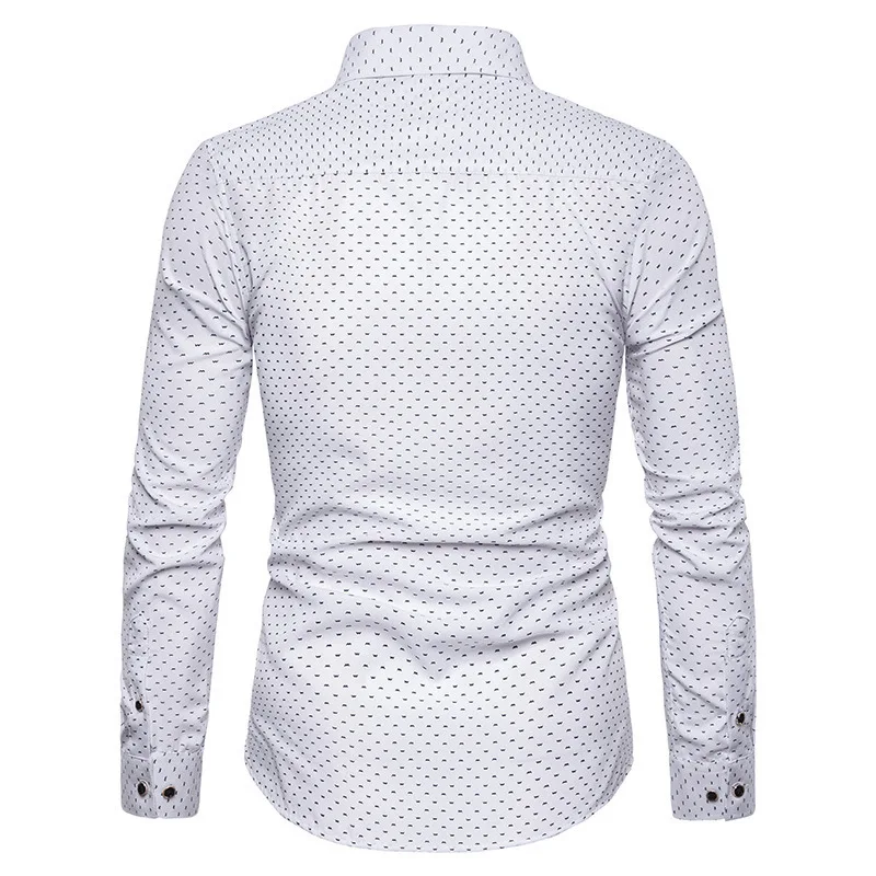 Весенняя и Осенняя Повседневная рубашка с цветочным принтом для молодых мужчин
