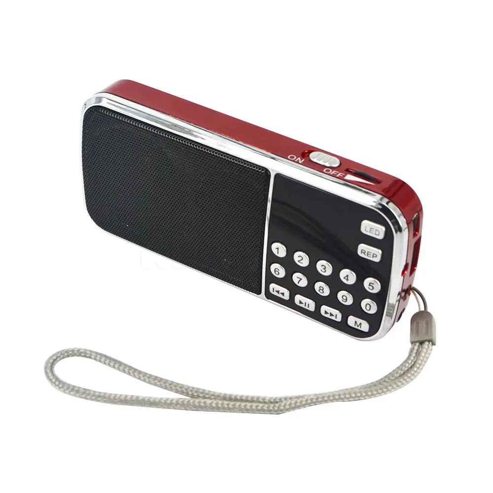 Kebidu FM радио MP3 аудио плеер Hi Fi мини динамик усилитель фонарика светодиодный