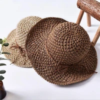 2018 queen hat summer womens foldable large brim beach sun hat straw beach cap for ladies elegant vacation travel hats