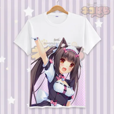 15 NEKOPARA мультфильм дизайн хлопковые футболки для мужчин's женщин Новое поступление Летний стиль короткий рукав косплэй Милая футболк - Цвет: 15