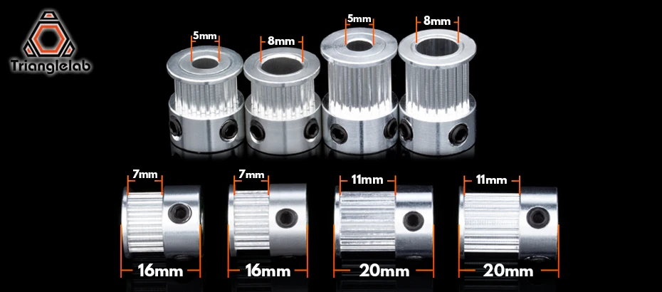 Trianglelab 2GT 20 зубьев Алюминиевый шкив ГРМ шкив GT2 6 мм P5MM P8mm для 6 мм синхронный ремень Шестерня колеса Звездочка