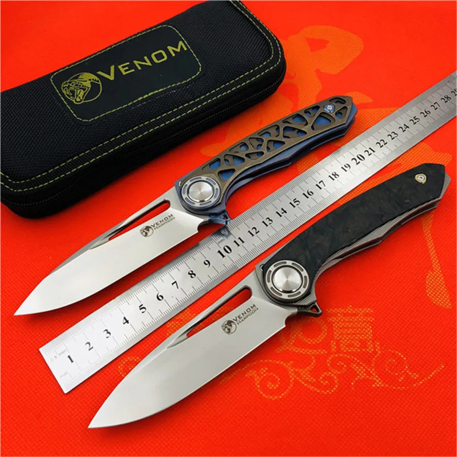 Складной нож VENOM BONE DOCTOR M390 из титана CF карманный кухонный для кемпинга охоты