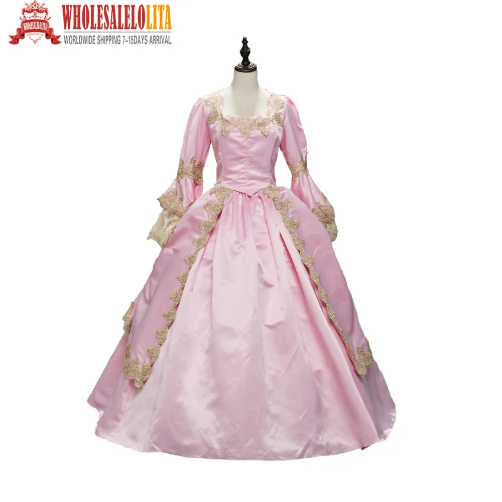 

Розовое платье Марии-Антуанетты, жаккардовое платье эпохи Возрождения, бальное платье, костюм для реконструкции