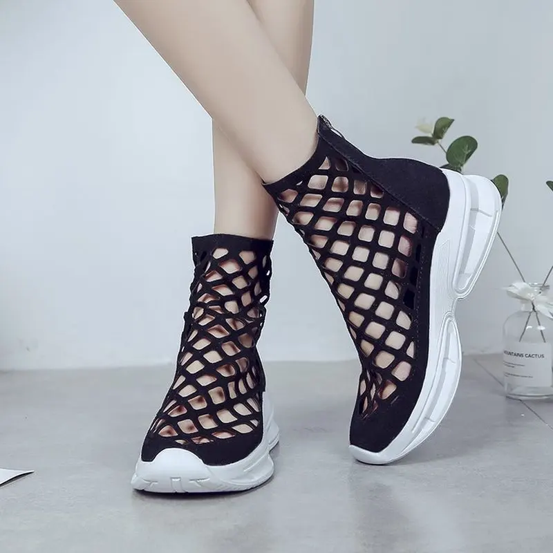 Лето 2019 сандалии Модные женские повседневные плоские дышащие кроссовки на