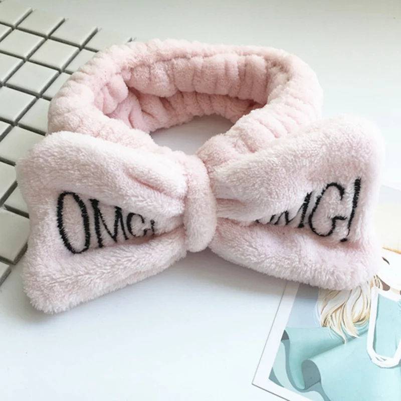light pink Коралловый флис мягкий лук повязки для женщин девочек милый держатель волос повязки для волос аксессуары для волос - Цвет: light pink