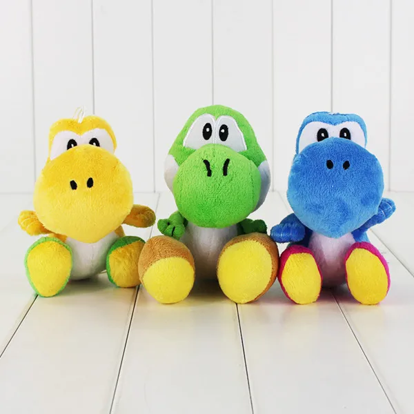 " 3 вида стилей Super Mario Bros зеленый желтый синий Yoshi плюшевые куклы игрушки Рождественский подарок Розничная торговля - Цвет: 3pcs