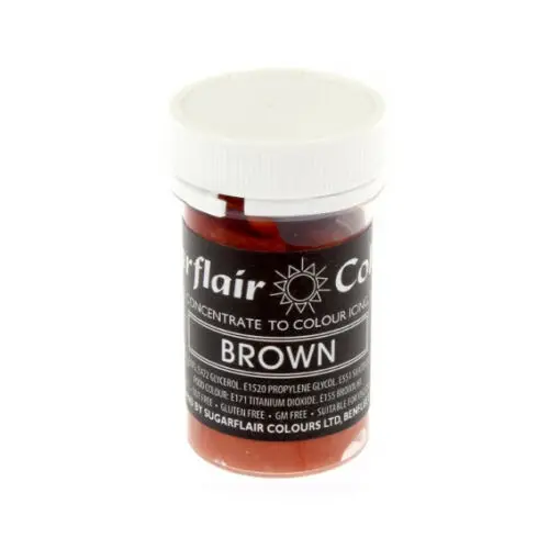BROWN 30 цветов Sugarflair пастельные съедобные концентрированные пасты гель для еды торт чашка глазурь цвет 25 г - Цвет: BROWN
