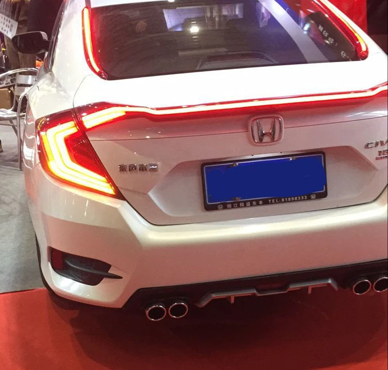 Светодиодный задний фонарь, пригодный для Honda Civic 10th задний фонарь красный Копченый тормоз