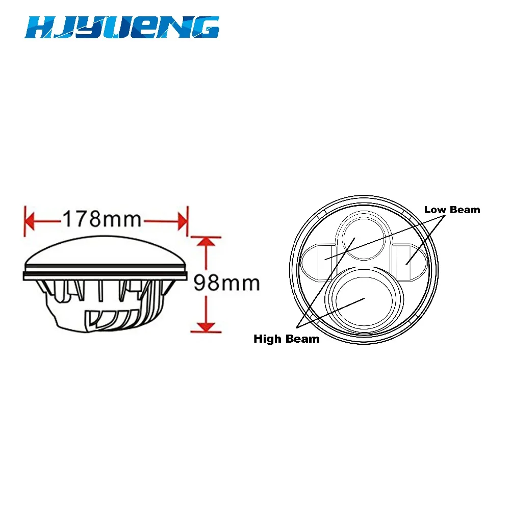 HJYUENG 45 Вт для 6 проектор мотоцикл H4 светодиодные фары 7 дюймовый круглый