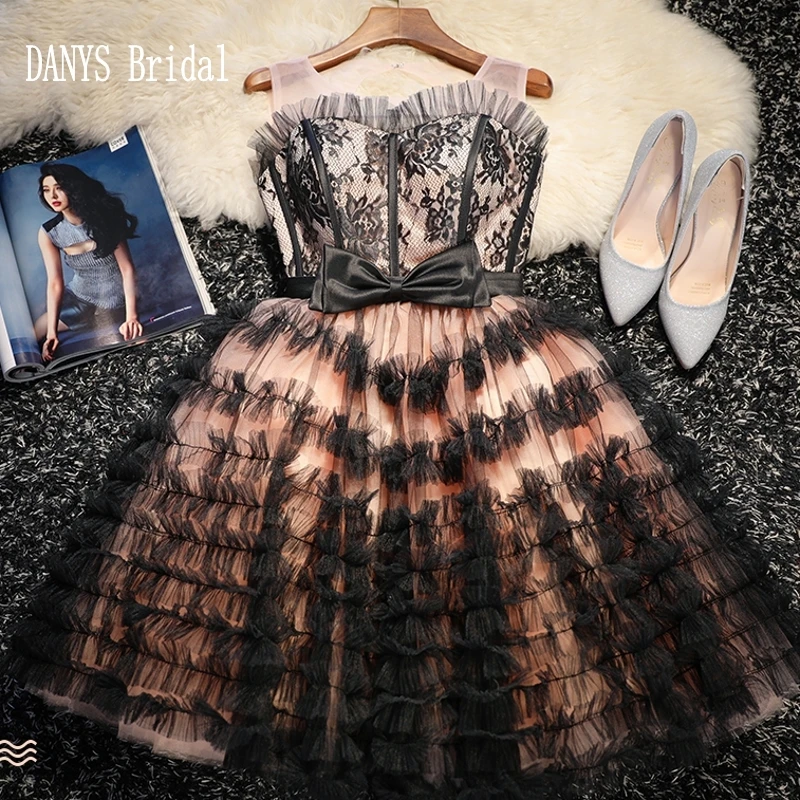 Черно красные короткие платья для встречи выпускников выпускного вечера 8 го