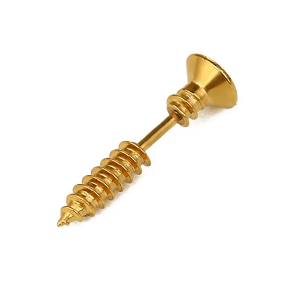 Gold DreamBell, унисекс, женские, мужские серьги, нержавеющая сталь, пирсинг, гвоздь, винт, серьги-гвоздики, панк, спираль, пирсинг, модные ювелирные изделия - Окраска металла: Gold