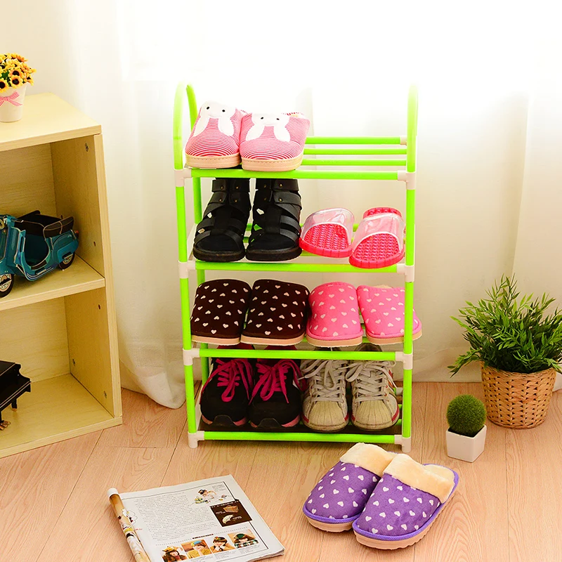 4 слойная портативная Пластиковая полка для обуви съемная хранения мебель