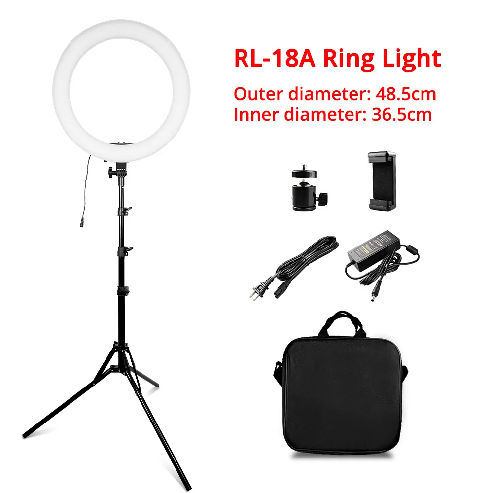 18 inches ring light Capsaver 1" 18" кольцевой светильник для макияжа двухцветная лампа 3200 K-5500 K CRI90 кольцевой светильник кольцевая лампа для видеосъемки YouTube фото - Цвет: 18 inches ring light