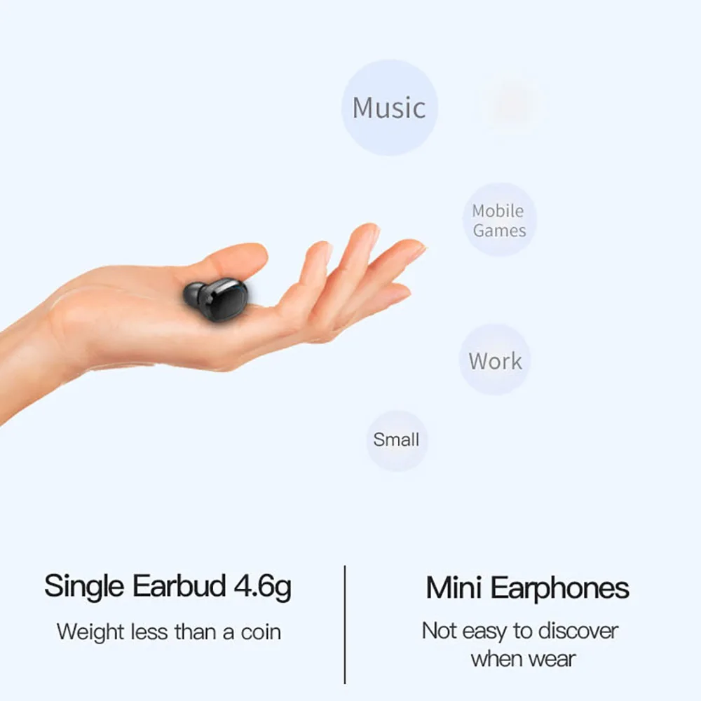 Наушники-вкладыши Tws Bluetooth 5 0 наушники стерео Водонепроницаемый мини