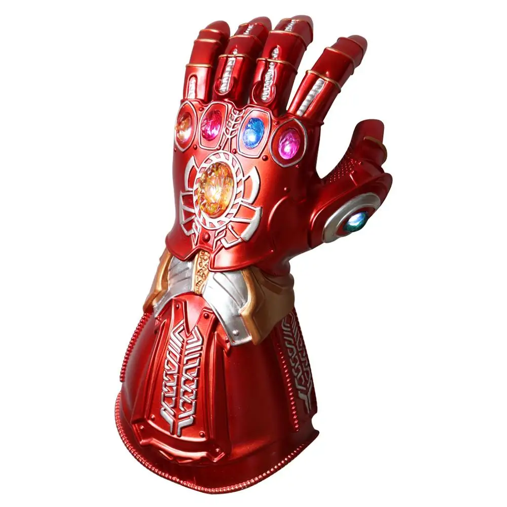 Endgame Thanos Pvc LED Gloves Iron Man Infinity Gauntlet Cosplay action figures Marvel Superhero Party Props toys
