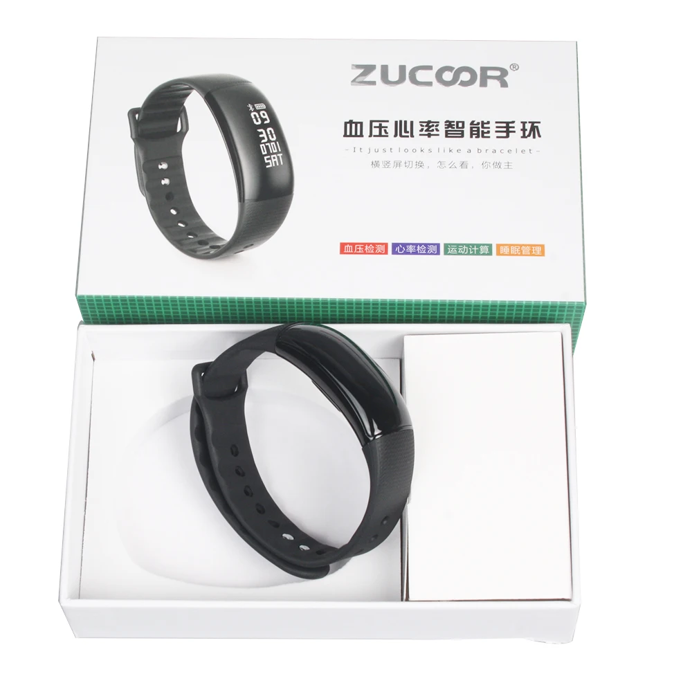 ZUCOOR Смарт Браслет Фитнес шагомер RB61 Bluetooth Браслеты Cardiaco монитор кольцо крови