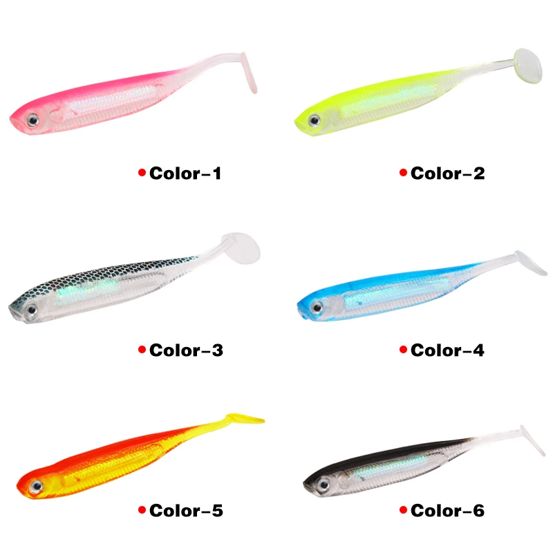 SEAPESCA 10 шт./лот силиконовая Мягкая червячная наживка виброхвост 70 мм 2 г