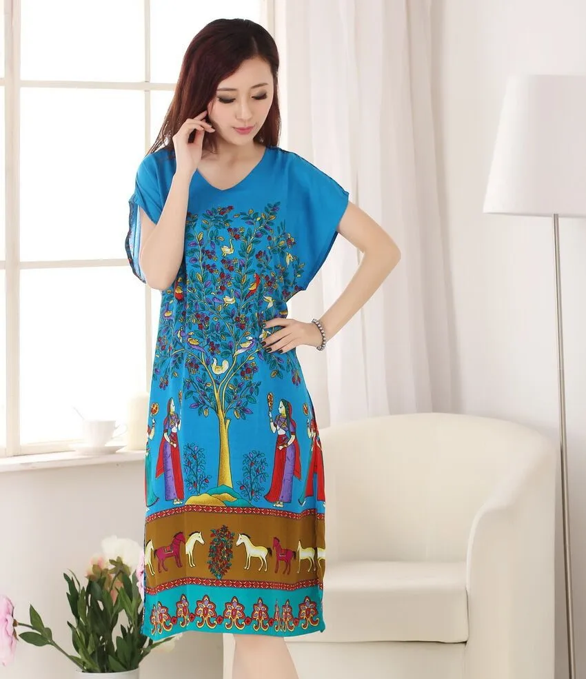 Новое поступление китайский женский хлопковый Халат Yukata Ночная сорочка Топы один размер цветок Nuisette Pijama Mujer X34026 - Цвет: Style 13