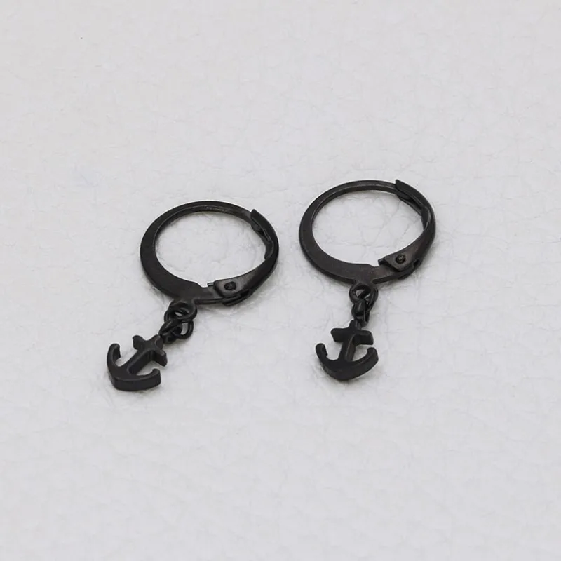 Новые модные женские серьги-гвоздики с подвеской в виде якоря полированные