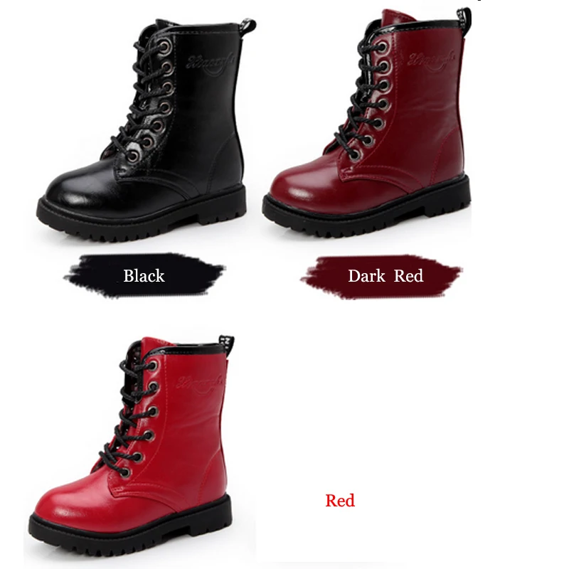 Новый Обувь для мальчиков девочек из искусственной кожи детская зимние