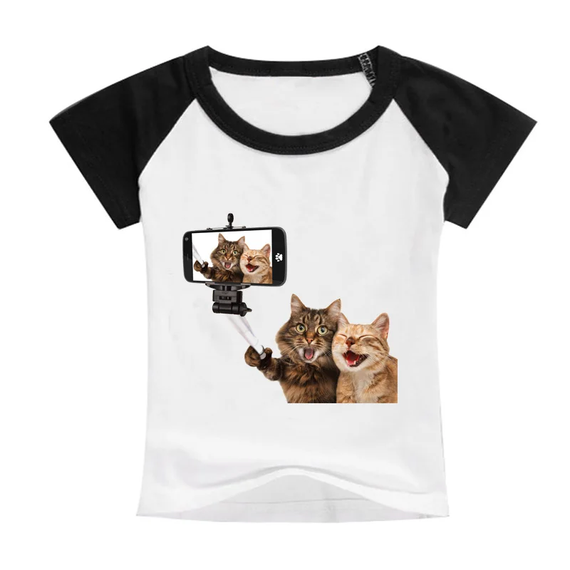 Cj06 New Children's Animals 3D Cats Realistic Summer Tops Print Funny Cute Print Girls Boys T-Shirt Baby Casual Children's Wear - Цвет: Cj06