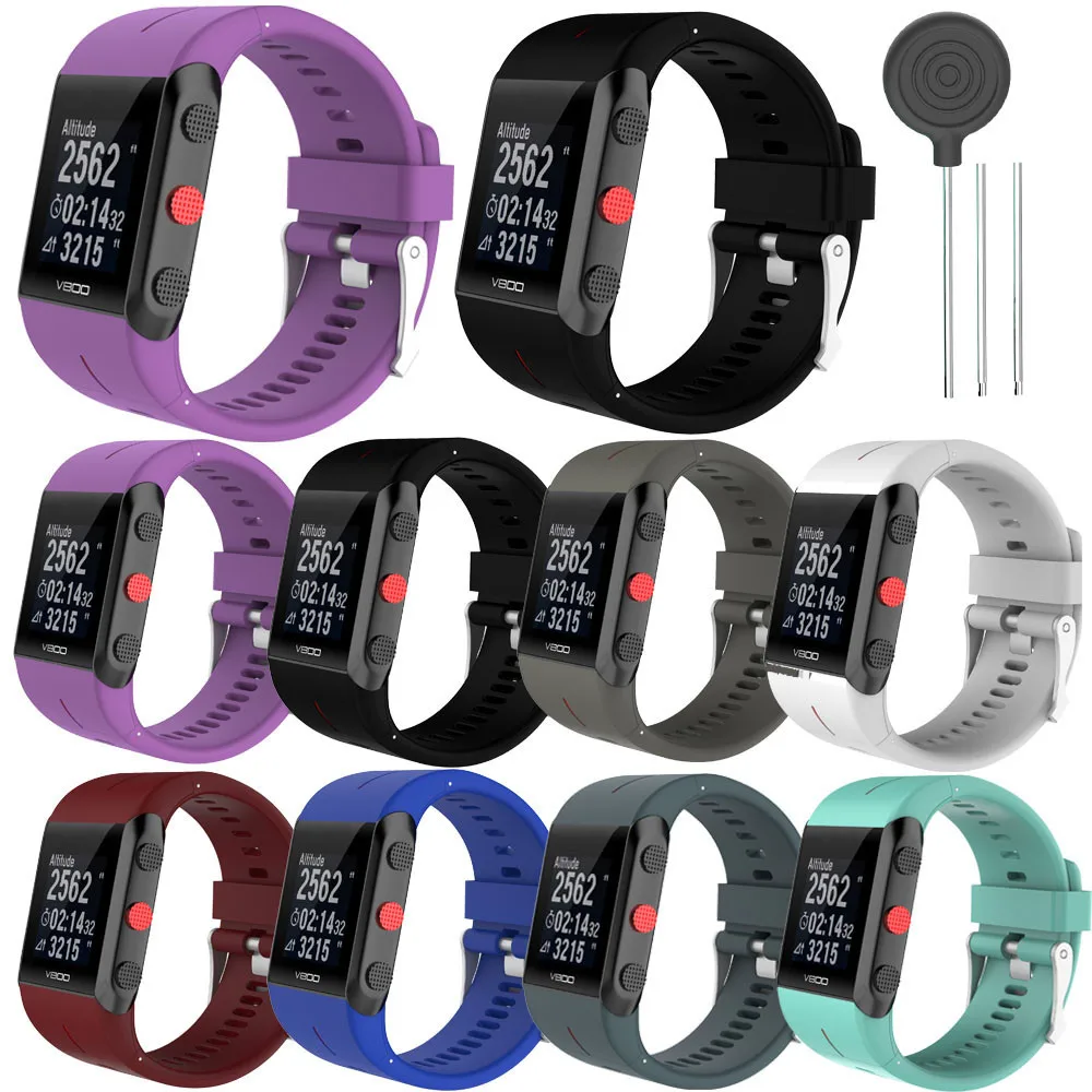 Силиконовый резиновый ремешок Del для часов POLAR V800 Watch TD830 Прямая поставка|silicone wrist