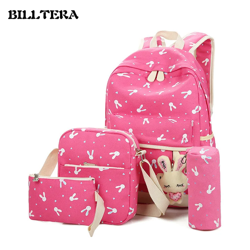 Обувь для девочек милый кролик рюкзаки Новинка 2017 Рюкзак Комплект милая леди