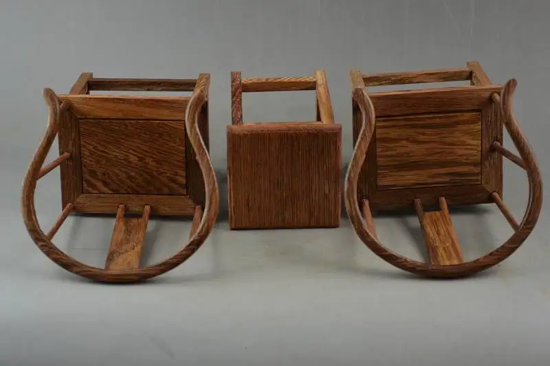 Old China Handwork suanzhi Carving Rare Lucky A Set Of Table &amp Chair Model | Дом и сад