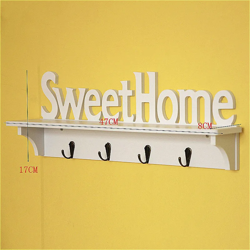Sweethome деревянные настенные полки с буквами, держатели для хранения ключей и стойки для кухни, дома, детской комнаты, спальни, настенные украшения с 4 крючками