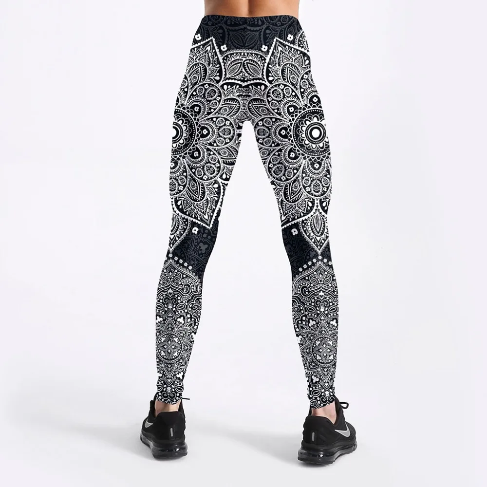 Новинка, 4XL, Aztec, Круглый, мандала, цветочный принт, пуш-ап, тонкие колготки, для фитнеса, для женщин, для бега, для спортзала, для йоги, штаны для женщин, спортивные Леггинсы