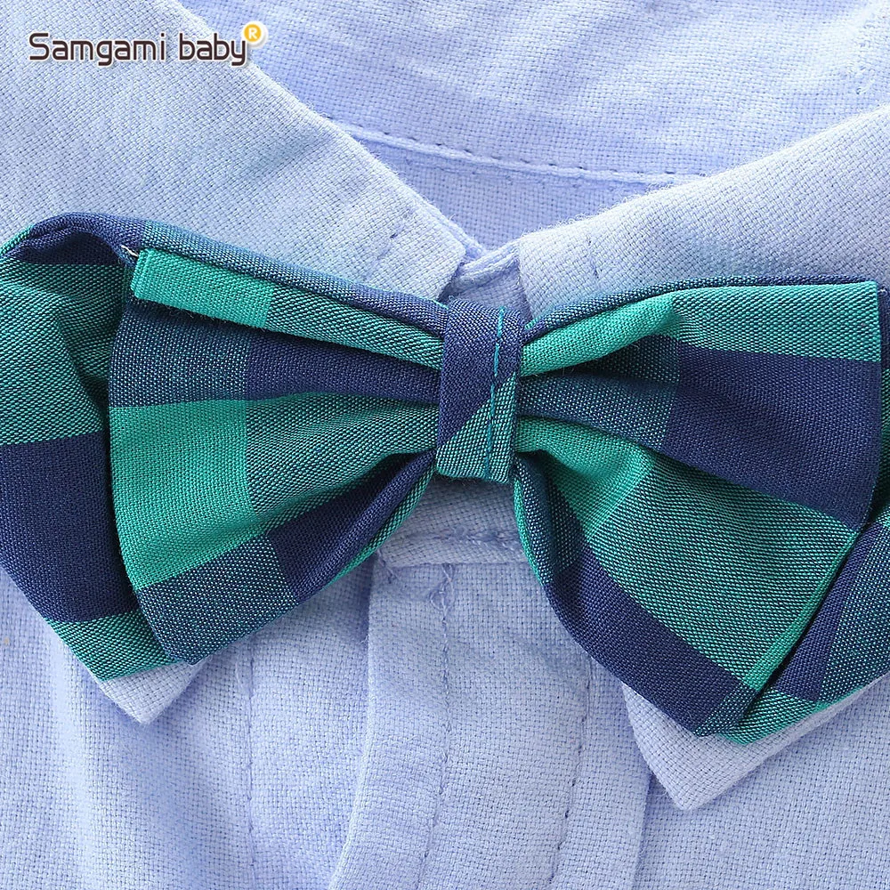 SAMGAMI осенняя одежда для маленьких мальчиков 4 шт. рубашка с длинным рукавом + жилет