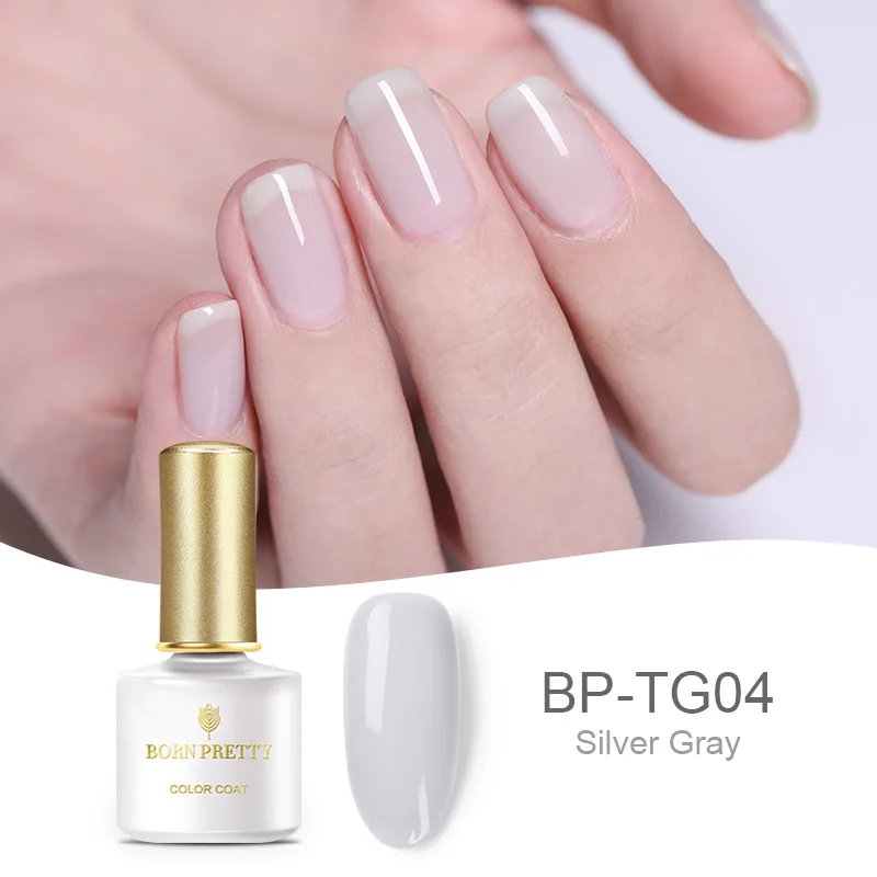 BP-TG04 BORN PRETTY прозрачный серый Гель-лак для ногтей 6 мл полужеле серый замачиваемый УФ-Гель-лак для нейл-арта Базовый Гель-лак - Цвет: BP-TG04