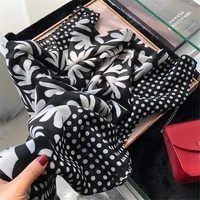 90180 big size black white floral viscose shawl scarf from japanese ethnic hijab scarves women high quality muslim hijab snood