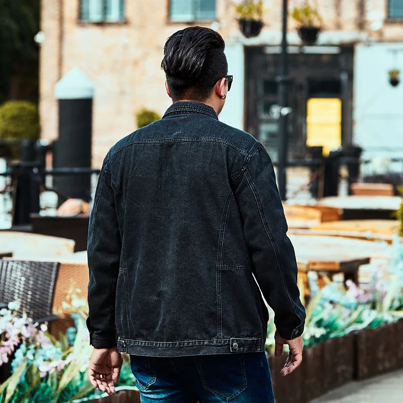 Мужская джинсовая куртка GXXH модная ковбойская из джинсовой ткани макс. объем