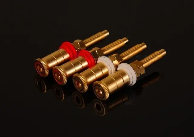 

GZLOZONE One Pair Pure copper plated gold Amp terminal Speaker terminals long type L3-6