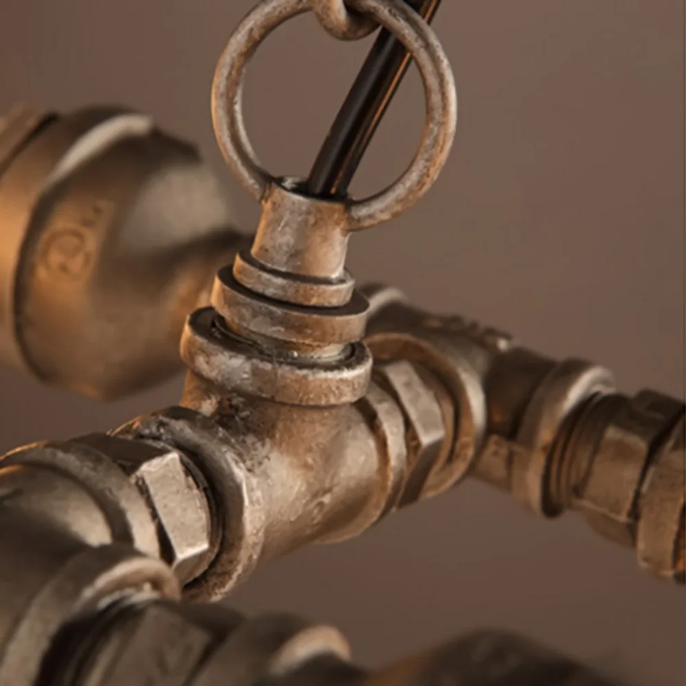 Ржавчина 4 головки водопровод стимпанк винтажные подвесные светильники столовая