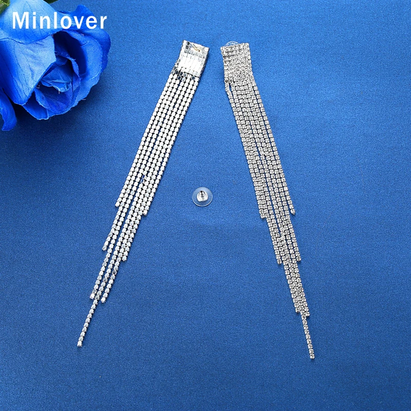 Minlover новейшие летние длинные серьги с кисточками для женщин прозрачные