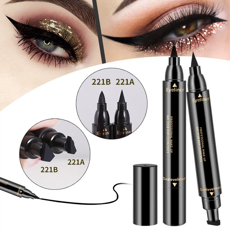 

SHIDISHANGPIN 1 pc eyeliner black double ended eye liner pencil make up stamp waterproof eyeliner brush makeup tools
