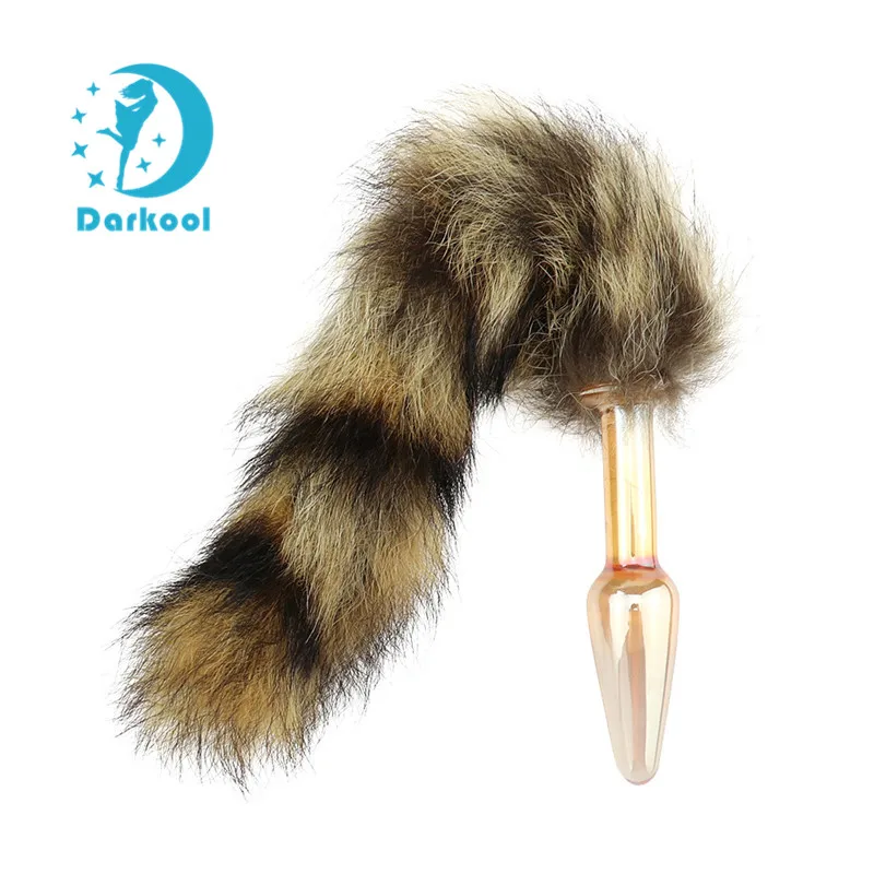 Small Glass Anal Plug Fox Tail Butt Plugs Ass Massage Animal plug Adult Sextoys for Couples Woman Men Cosplay Sex Products | Красота и