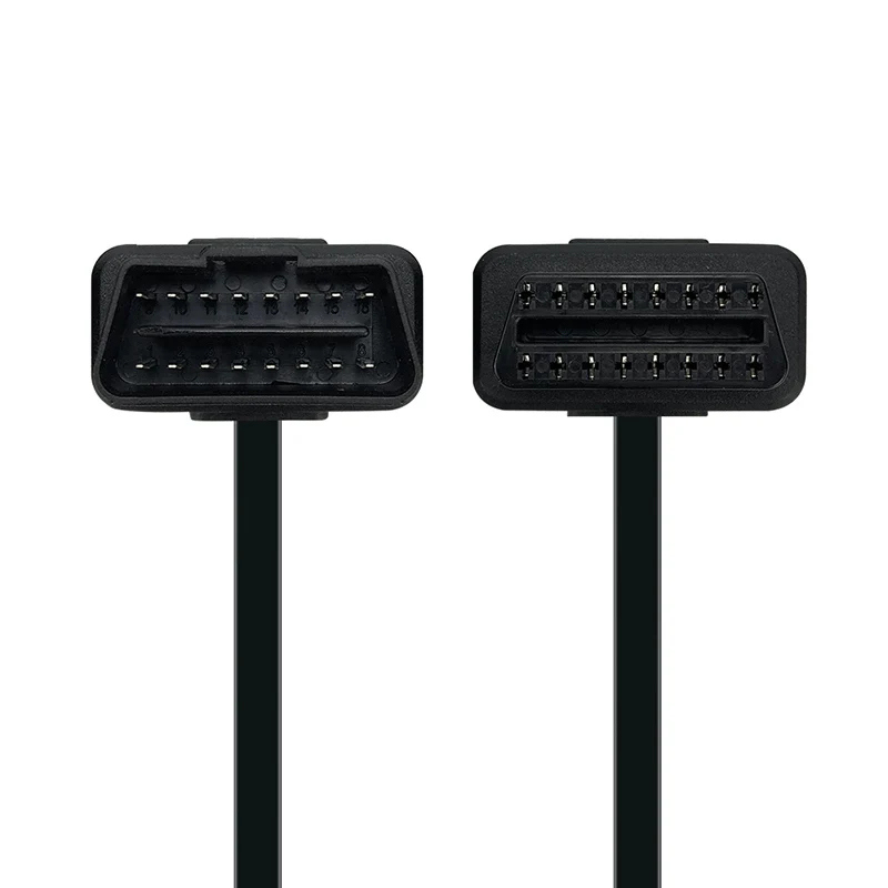 60 см плоский тонкий как лапша OBD 2 OBD2 ELM327 адаптер 16 контактный штекер гнездо