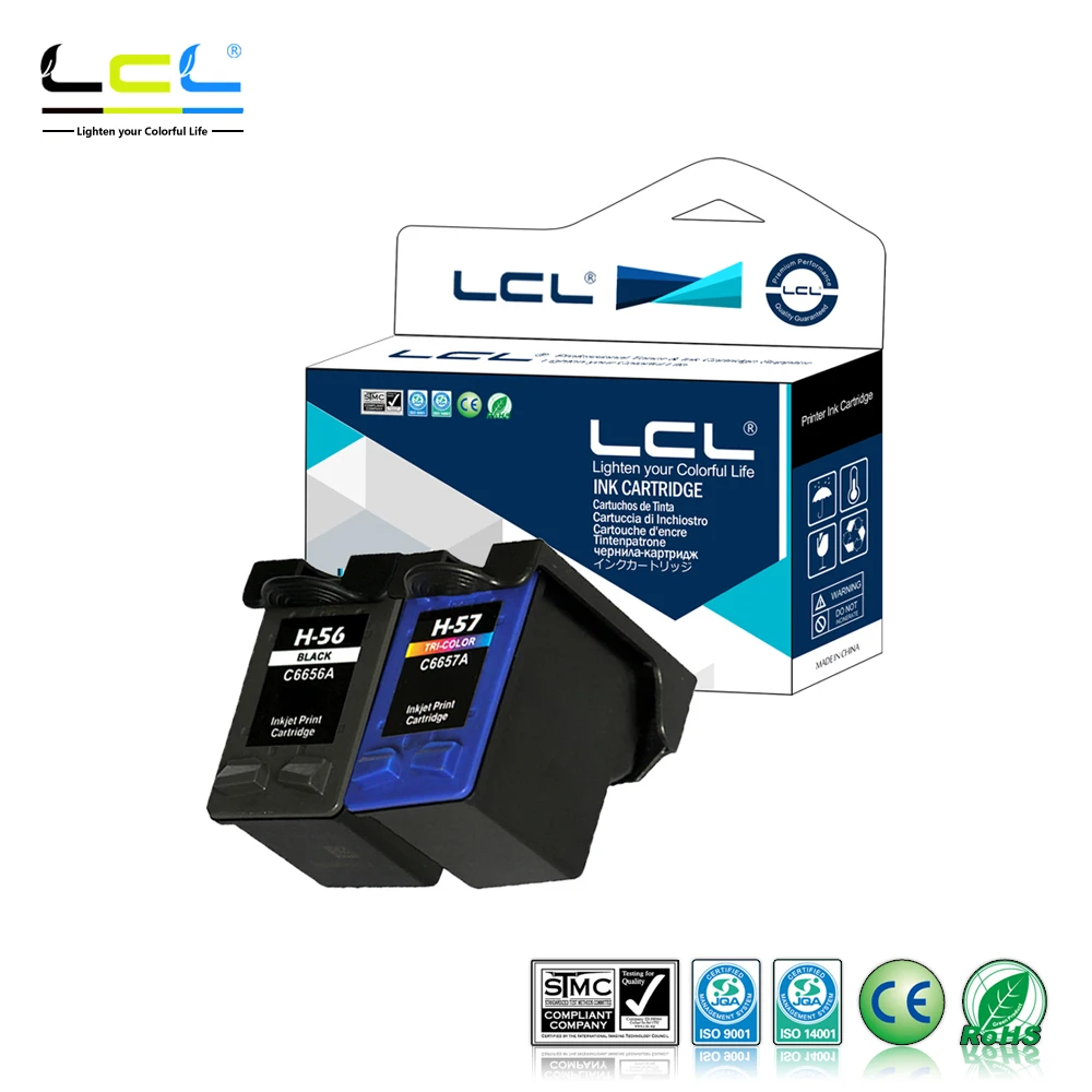 LCL 56 C6656AN C6656AE 57 C6657AN C6657AE (2 Pack) чернильный картридж совместимый для HP Deskjet 450ci 450cbi 450Wbt