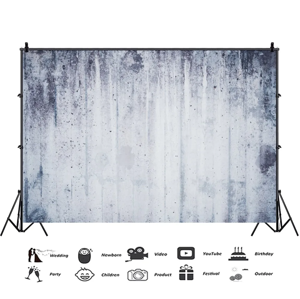 Laeacco Gray White Cement Wall Wooden Board Fade Color Grunge Baby Portrait Photo Backdrops Photographic Background Studio | Электроника