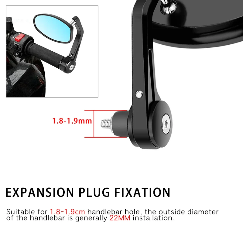 Мотоциклетное зеркало заднего вида ручка 22 мм для YAMAHA R1 R6 MT07 MT09 KAWASAKI Z750 Z800