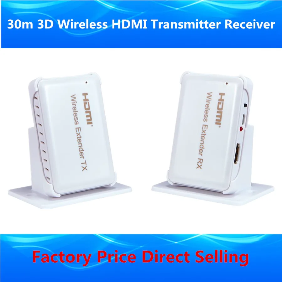 Full HD 1080 P Беспроводной HDMI удлинитель 30 м HDMI1.4 3D WI-FI отправитель приемник передатчик