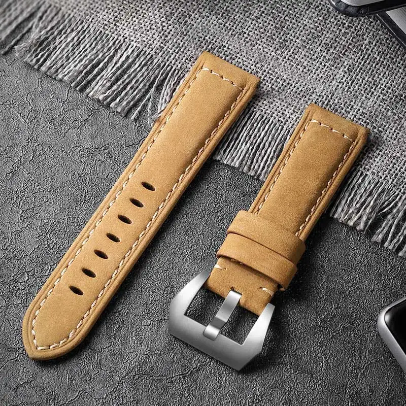Silver-Light Yellow Ремешок Carouse 22 мм 20 мм ручной работы из воловьей кожи для samsung Galaxy Watch Active 42 мм 46 мм gear sport S2 S3 классический ремешок для huawei GT 2 - Цвет ремешка: Silver-Light Yellow
